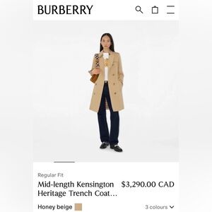 NWT Burberry Kensington Heritage Trench | US 14